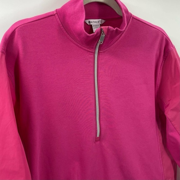 Athleta M Triumph Hybrid Half Zip Sweatshirt Salvia Pink 532520 - Picture 4 of 8